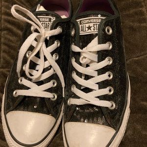 Converse black sequin sneakers
